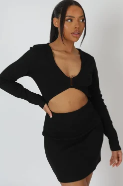Public Desire U-Bar Trim Mini Dress Black Shop