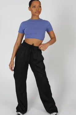 Public Desire Ultimate Short Sleeve Underbust T-Shirt Purple Outlet