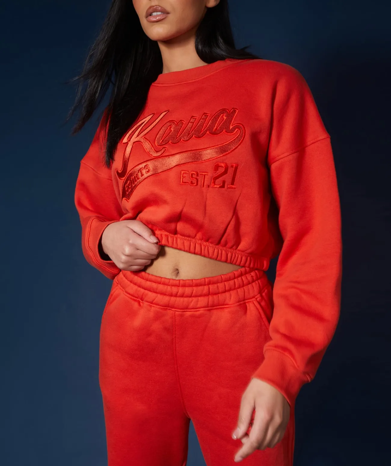 Public Desire Varsity Tonal Sweatshirt Flame Red Online