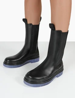 Public Desire Winter Wide Fit Ankle Chunky Sole Chelsea Boots Black Online
