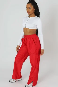 Public Desire Zip Through Underbust Ribbed Top White Hot